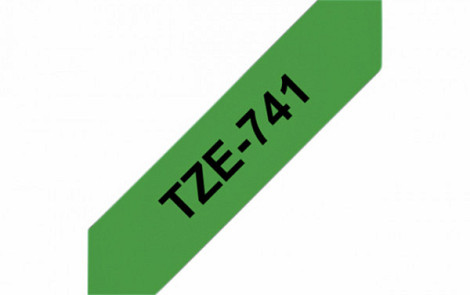 Labeltape Brother P-touch TZE-741 18mm zwart op groen