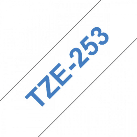 Labeltape Brother P-touch TZE-253 24mm blauw op wit