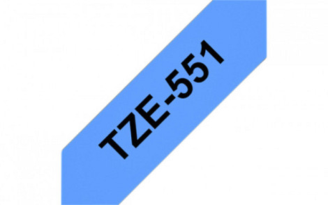 Labeltape Brother P-touch TZE-551 24mm zwart op blauw