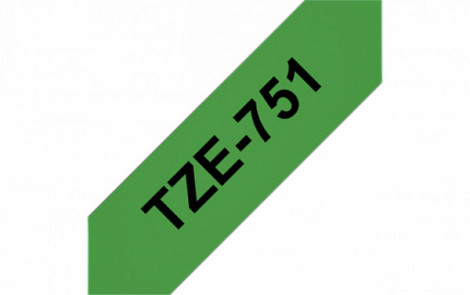 Labeltape Brother P-touch TZE-751 24mm zwart op groen