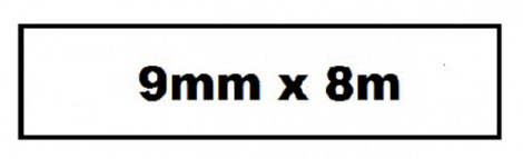 Labeltape Quantore TZE-221 9mm x 8m wit/zwart
