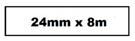 Labeltape Quantore TZE-251 24mm x 8m wit/zwart