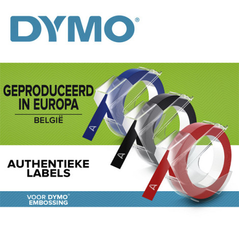 Labeltape Dymo glossy prof 847750 9mmx3m vinyl assorti blister à 3 stuks