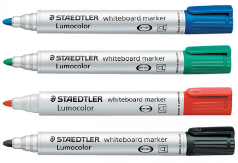 Viltstift Staedtler Lumocolor 351 whiteboard set à 4 stuks assorti
