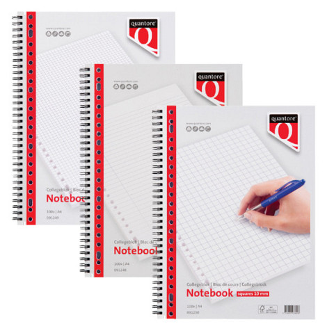 Collegeblok Quantore A4 lijn 23-gaats 4 tabs 200 pagina's 70gr