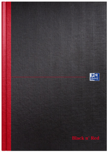 Notitieboek Oxford Black n' Red A4 96vel blanco