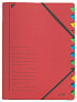 Sorteermap Leitz 12 tabbladen karton rood