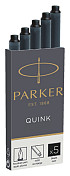 Inktpatroon Parker Quink permanent zwart pak à 5 stuks