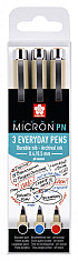 Fineliner Sakura pigma micron 0.4mm blister à 3 stuks assorti