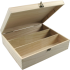 Wijnkist met scharnier deksel voor 3 fles 340x285x95mm