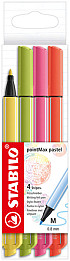 Viltstift STABILO pointMax 488/4 medium assorti pastel etui à 4 stuks
