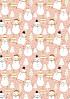 Cadeaupapier Kerst 50cm dessin 691940 Snowman dance pink