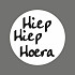 Etiket / Sticker wit-zwart 'Hiep Hiep Hoera' 500 stuks