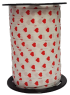 Krullint hartjes 10mm x 225meter wit/rood