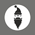 Etiket / Sticker Kerst: 'Hipster Kerstman' zwart op wit 500 stuks