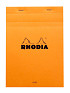 Schrijfblok Rhodia A5 lijn 160 pagina's 80gr met kantlijn oranje