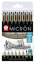 Fineliner & brush set Sakura Pigma Micron 7 + 1 Pigma Micron PN gratis