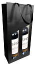 Wijnfleszak 2 fles 19x9.5X38.5cm Seduction zwart gecoat met venster 10 stuks