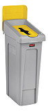 Deksel Rubbermaid Slim Jim Recyclestation inwerpopening voor gemengde recycling geel