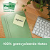 Memoblok Post-it 655-1B recycled 76x127mm canary yellow 6 stuks
