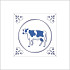 Etiket / Sticker Delftsblauw 40x40mm  250 stuks Koe