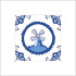 Etiket / Sticker Delftsblauw 40x40mm 250 stuks Molen