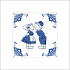 Etiket / Sticker Delftsblauw 40x40mm 250 stuks Boer en boerin