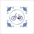 Etiket / Sticker Delftsblauw 40x40mm  250 stuks Fiets