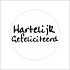 Etiket / Sticker wit-zwart 'Hartelijk gefeliciteerd' 500 stuks