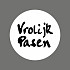 Etiket / Sticker Pasen wit-zwart 'Vrolijk Pasen' 500 stuks