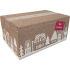 Kerstpakketdoos (B) 350x315x170mm dessin HUISJES 2025 per stuk