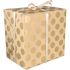 Cadeaupapier 50cm 200m 65gr bruin kraft big Dots goud