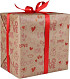 Cadeaupapier 30cm 200m 80gr/m bruin kraft  Love rood