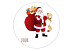 Etiket / Sticker Kerst; Kerstman met zak 250 stuks