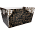 Mand, golfkarton, 432x270x258mm, rechthoekig, zwart/goud  10 stuks