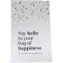 Verzendzak Gerecycled LDPE 36x54cm 65my  Bag of Happiness, wit/zwart 100 stuks