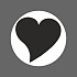 Etiket / Sticker wit met zwart hart 500 stuks