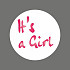 Etiket / Sticker wit-roze t's a girl 500 stuks
