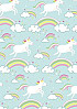 Cadeaupapier 50cm K601741 UNICORN LIGHT TURQOISE