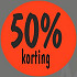 Kortingsticker rond 35mm 500 stuks 50% oranje