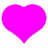 Etiket / Sticker Hart fluor roze 500 stuks