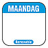 Daglabel beschrijfbaar afm. 25x25mm 1000 stuks etiket MAANDAG