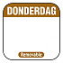 Daglabel beschrijfbaar afm. 25x25mm 500 stuks etiket DONDERDAG