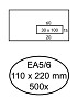 Envelop Quantore 110x220mm venster 3x10cm rechts 500 stuks
