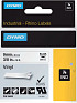 Labeltape Dymo Rhino 18443 9mmx5.5m vinyl zwart op wit