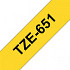 Labeltape Brother P-touch TZE-651 24mm zwart op geel