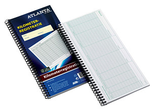 kilometer registratieboek djois atlanta 40x2vel met spiraal