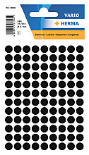 etiket herma 1849 rond 8mm zwart 540stuks