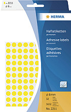 etiket herma 2211 rond 8mm geel 5632stuks