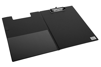klembordmap quantore a4 staand pvc zwart met 100mm klem penlus